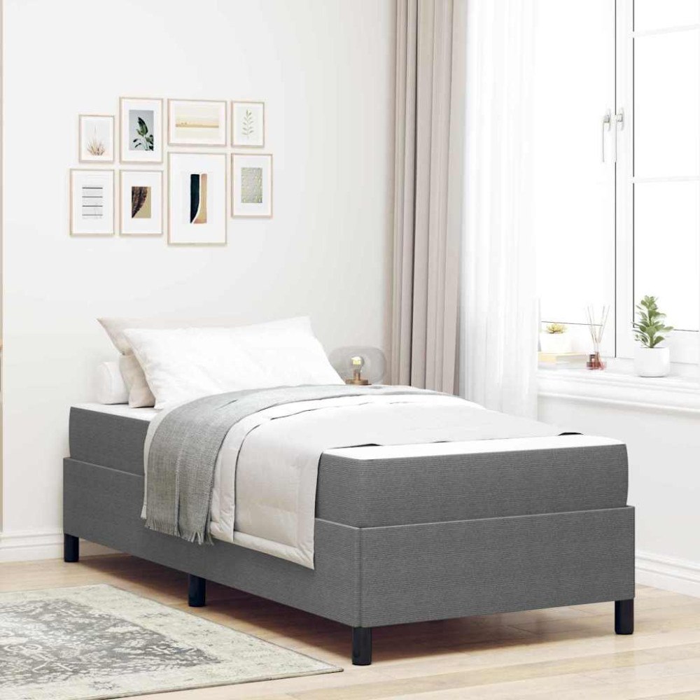 vidaXL Sängram med madrass Ljusgrå 100 x 200 cm tyg