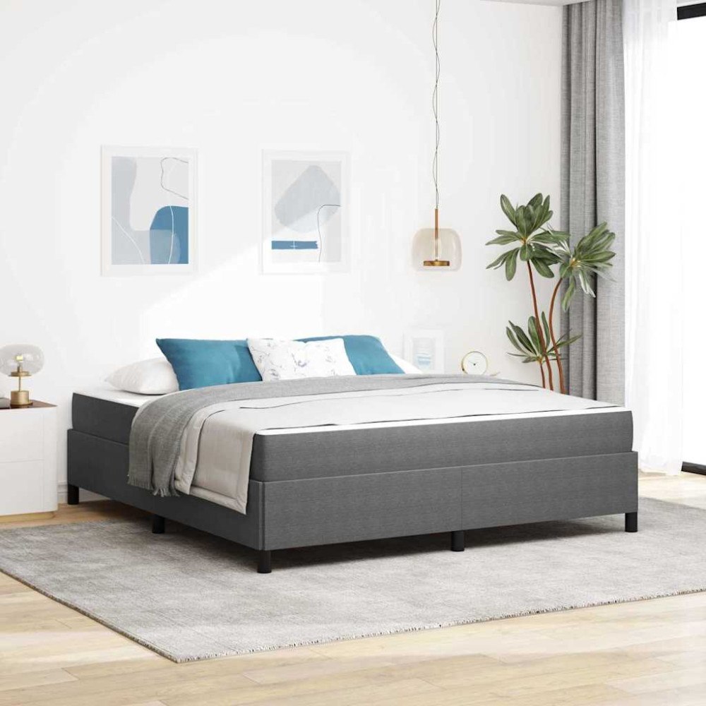 vidaXL Sängram med madrass Ljusgrå 180 x 200 cm tyg