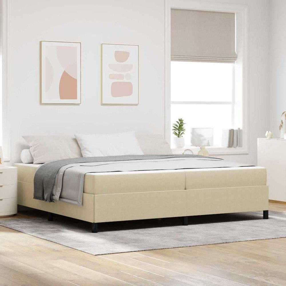 vidaXL Sängram med madrass Ljust gröngrå 200 x 200 cm tyg