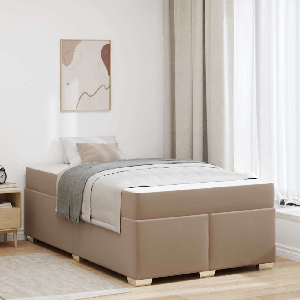 vidaXL Sängram med madrass Cappuccino 120 x 190 cm tyg
