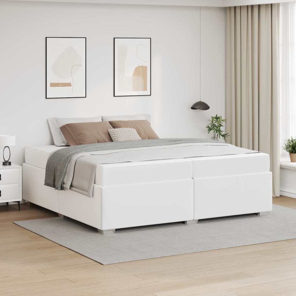 vidaXL Sängram Vit 200 x 200 cm Konstläder