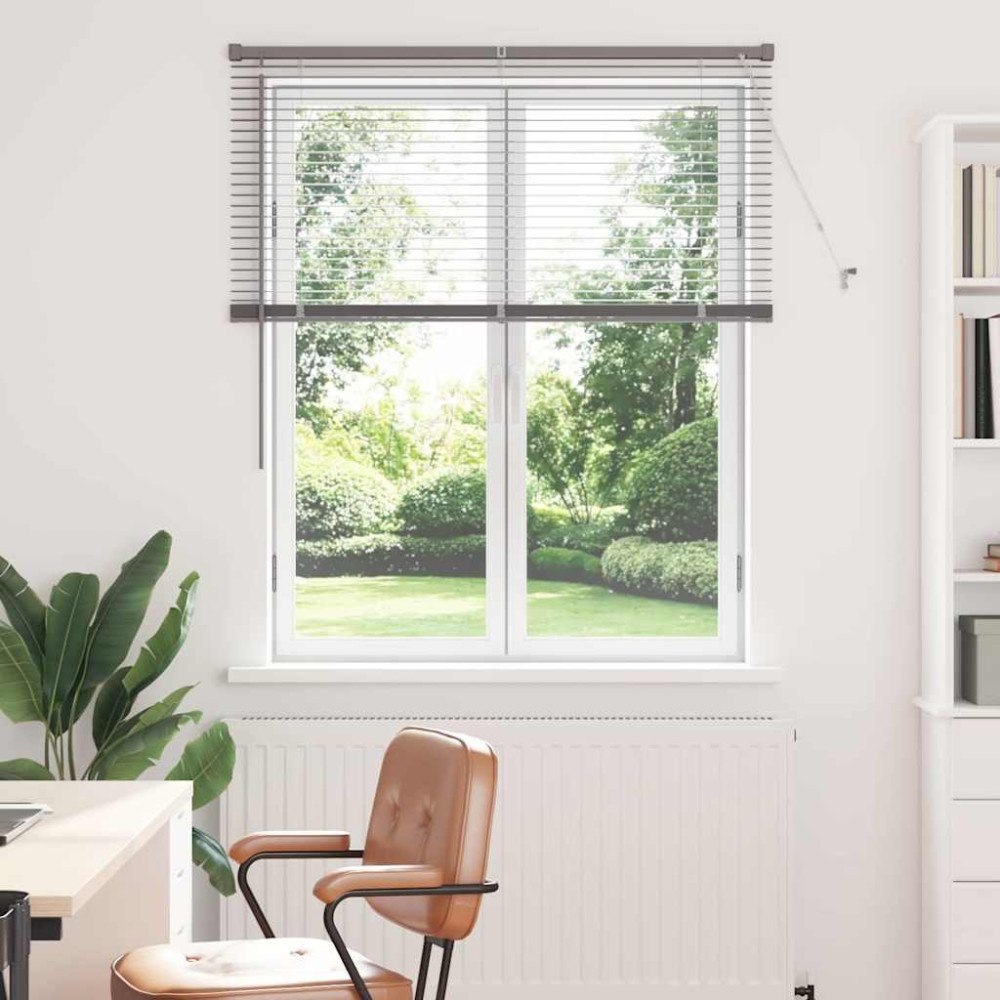 vidaXL Fönsterpersienn med gardiner Manuell Silver Aluminium