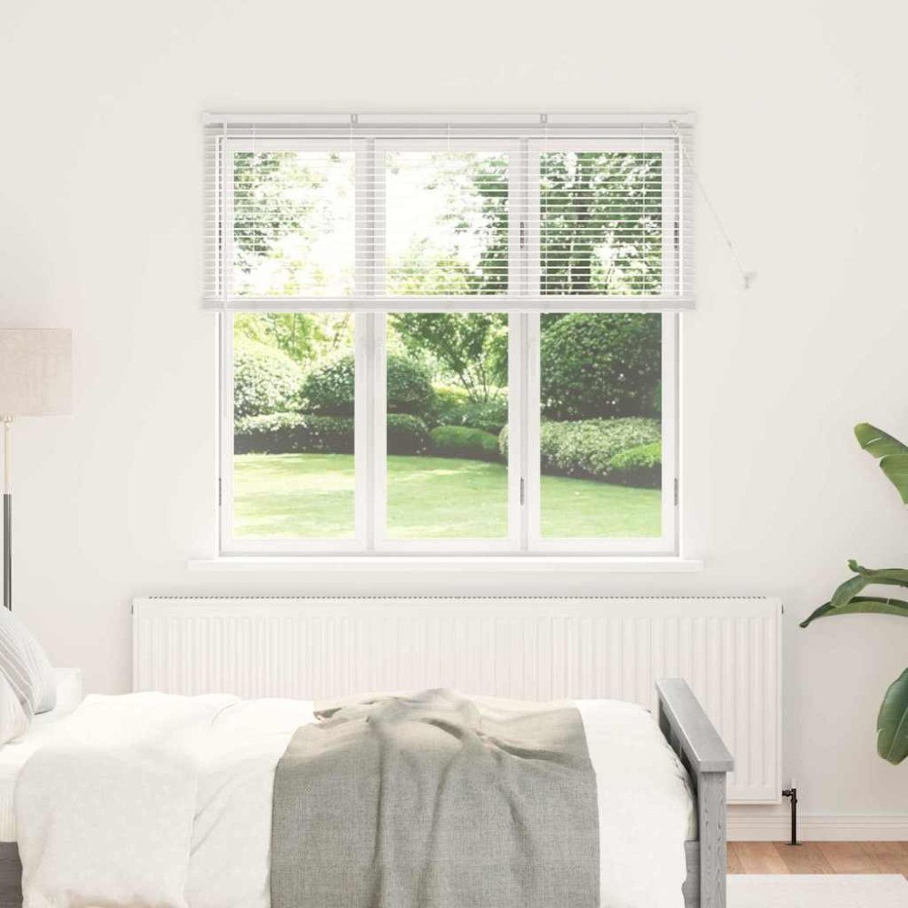 vidaXL Fönsterpersienn med gardiner Övrigt Vit 80 x 130 cm Aluminium
