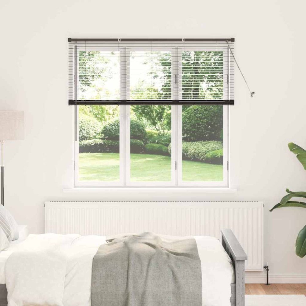 vidaXL Fönsterpersienn med gardiner Övrigt Svart 80 x 130 cm Aluminium