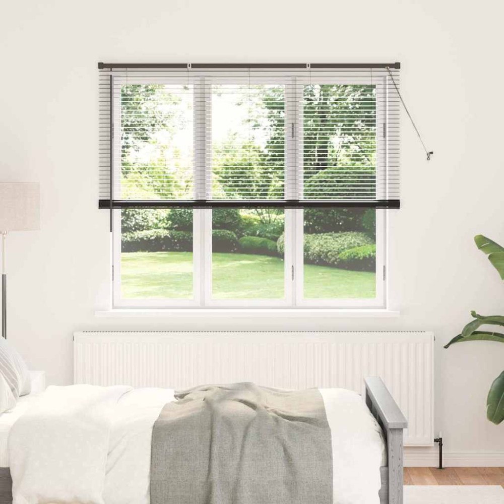 vidaXL Fönsterpersienn med gardiner Övrigt Svart 80 x 130 cm Aluminium
