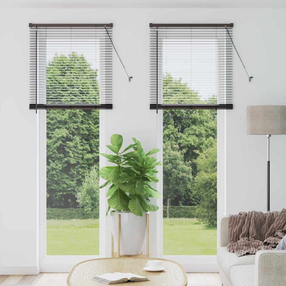 vidaXL Fönsterpersienn med gardiner Övrigt Svart 80 x 130 cm Aluminium