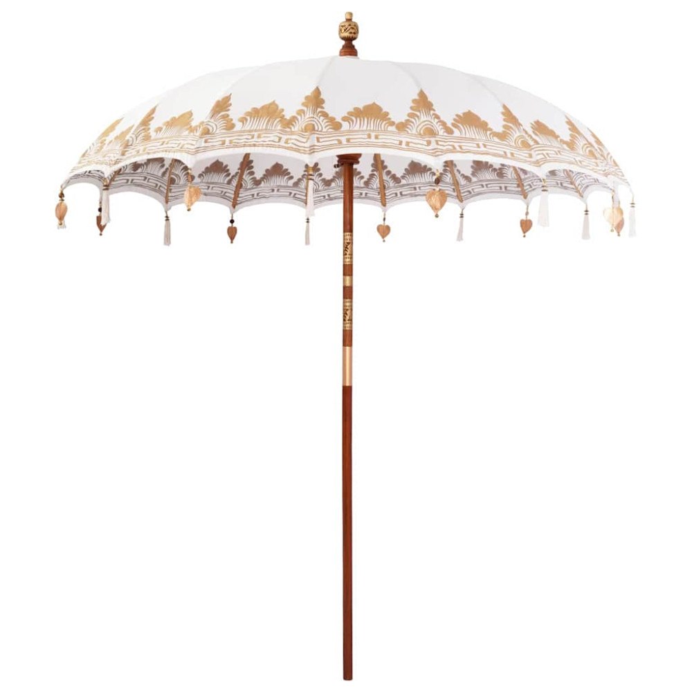 vidaXL Balinesisk Parasol Kräm (210-220) x 260 cm
