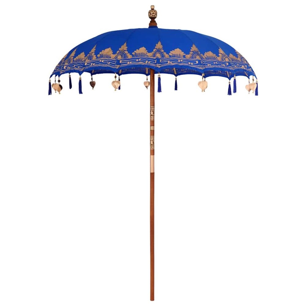 vidaXL Balinesisk Parasol Blå (180-190) x 260 cm