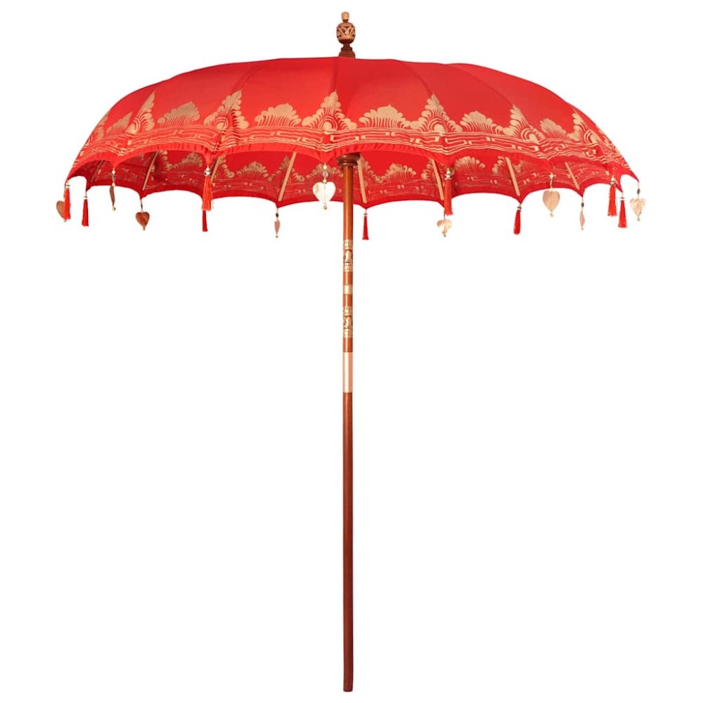 vidaXL Balinesisk Parasol Röd (210-220) x 260 cm