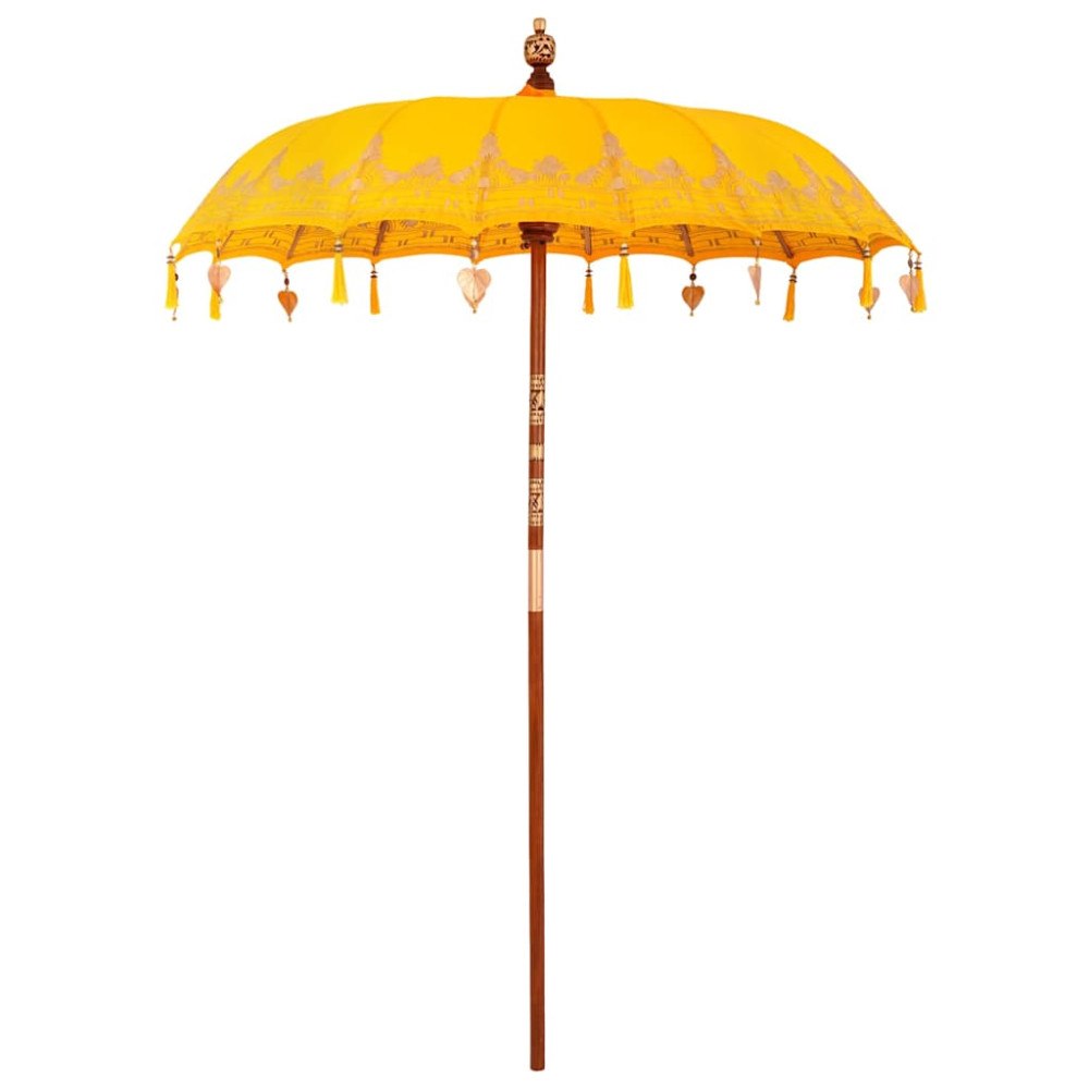 vidaXL Balinesisk Parasol Gul (180-190) x 260 cm