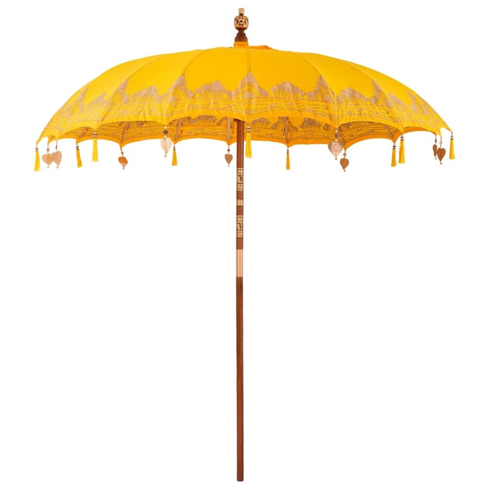 vidaXL Balinesisk Parasol Gul (210-220) x 260 cm