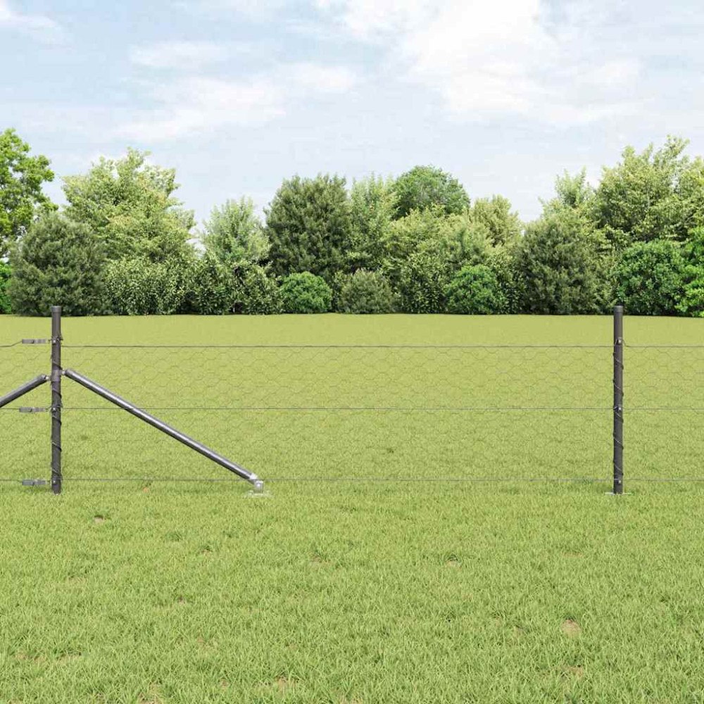 vidaXL Hexagon Staket Grå 0.8x100 m Stål
