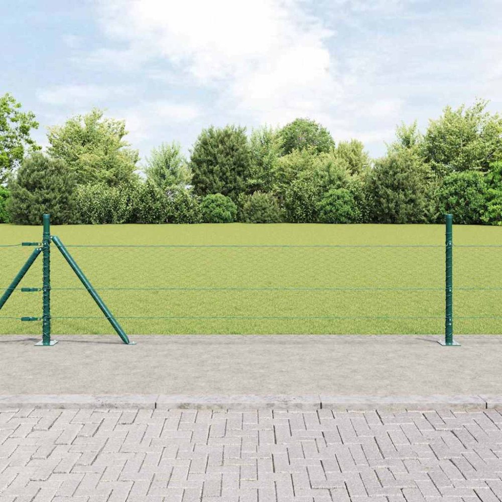vidaXL Hexagonstängsel Grön 0.5x50 m Stål