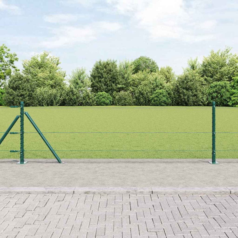 vidaXL Hexagon Stängsel Grön 0.6x50 m Stål