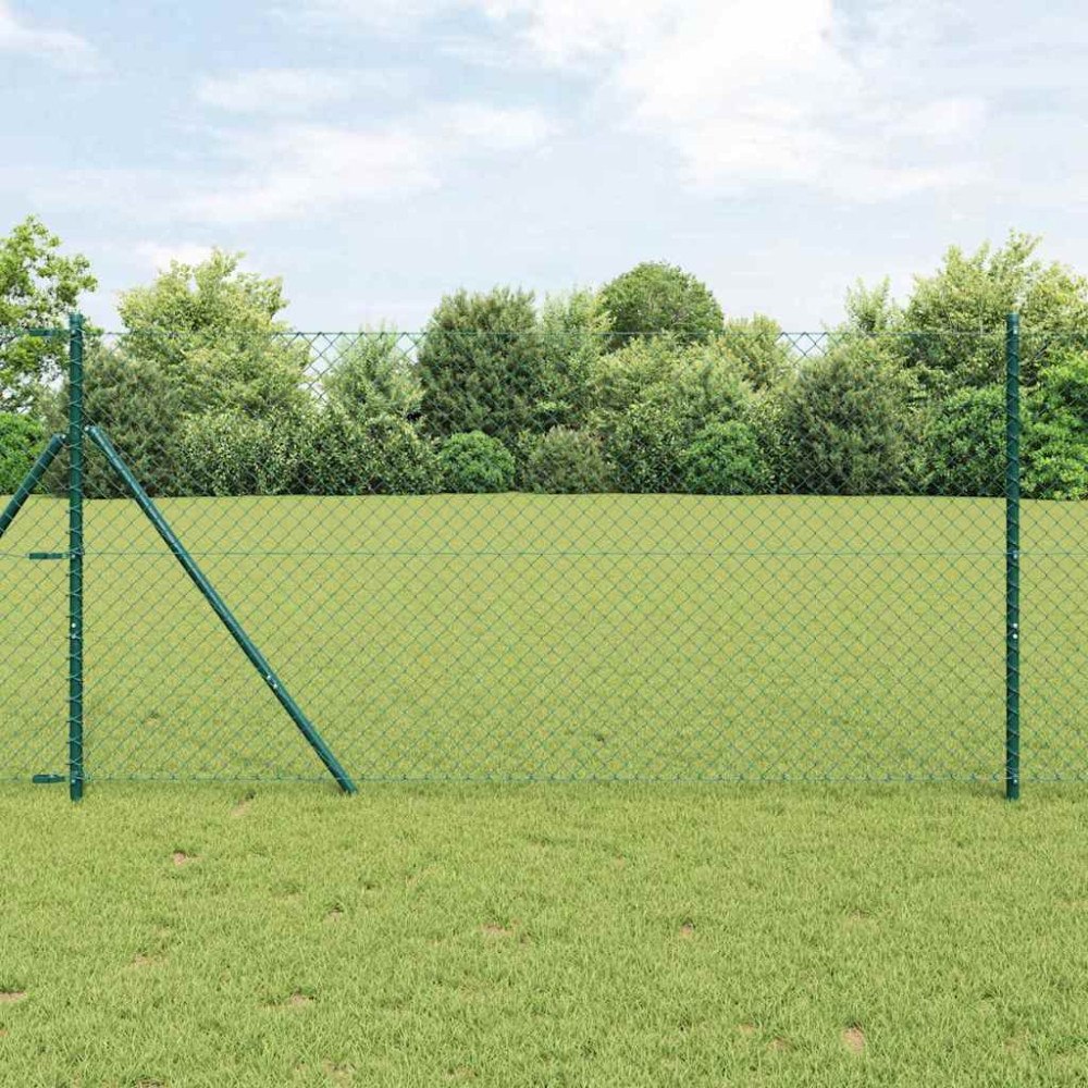 vidaXL Stängsel Grön 10 x 1.4 m Metall med PVC-beläggning