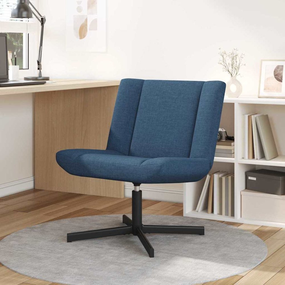vidaXL loungefåtölj Blå Tyg Medium Ergonomisk Loungefåtölj