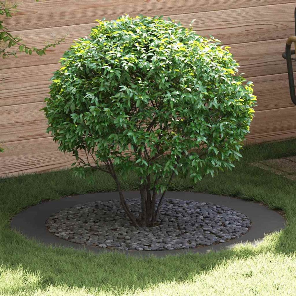 vidaXL Svart Planter Set Svart Plast Stor Hållbar Svart Planter Rund