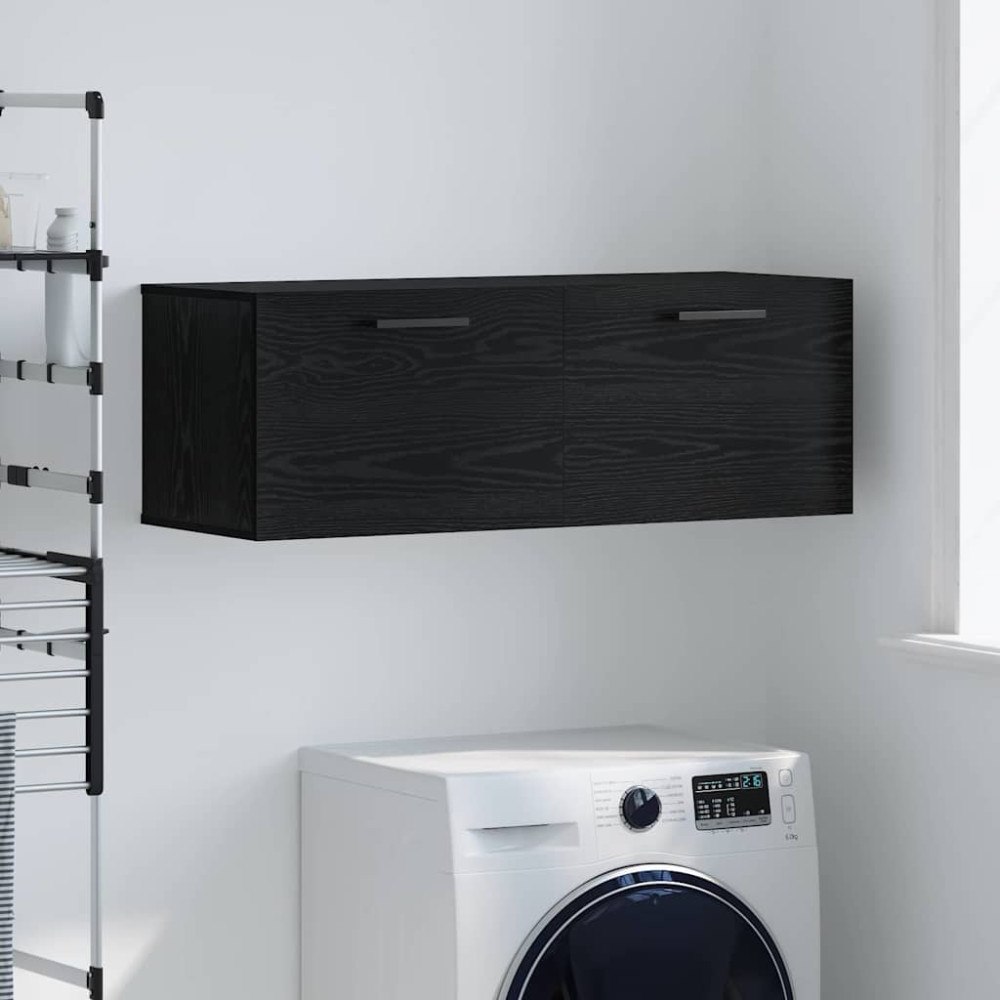 vidaXL Väggskåp Svart ek 100 x 36.5 x 35 cm Konstruerat trä