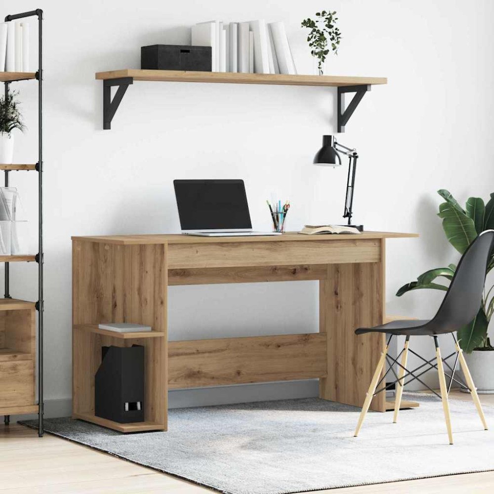 vidaXL Skrivbord med hylla Övrigt artisan ek 140 x 50 x 75 cm Konstruerat trä