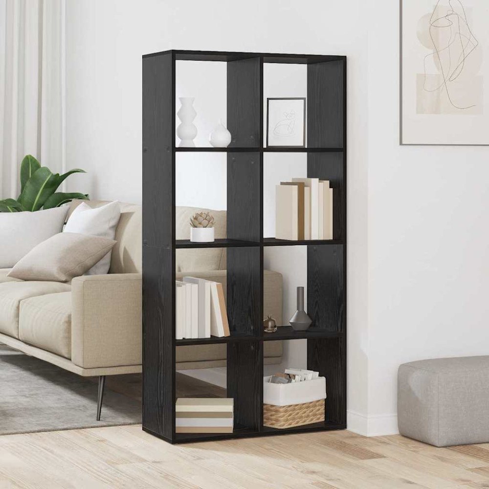 vidaXL Bokskåp Svart ek 69.5 x 29 x 137.5 cm Konstruerat trä