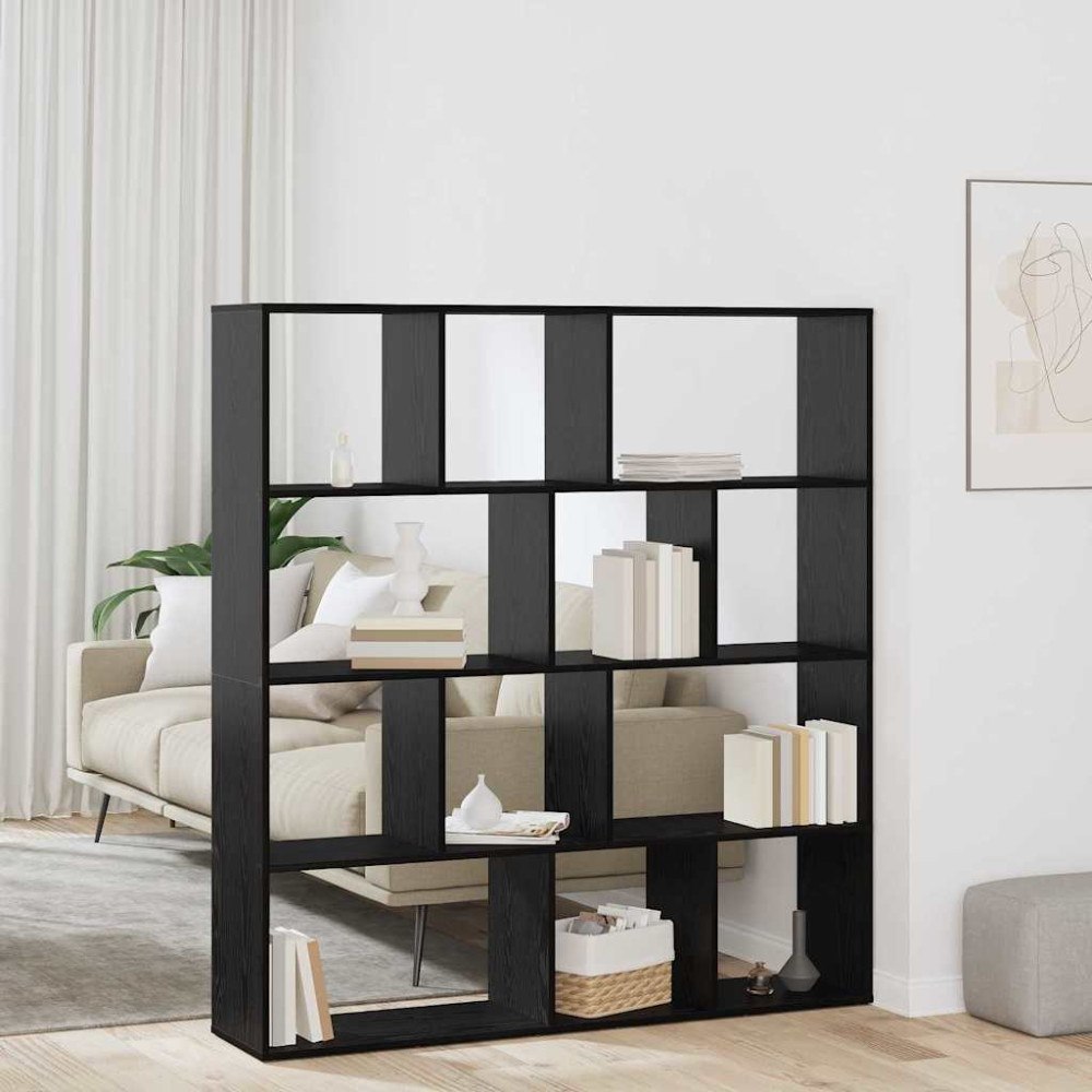 vidaXL Bokskåp Svart ek 132 x 29 x 141.5 cm Konstruerat trä