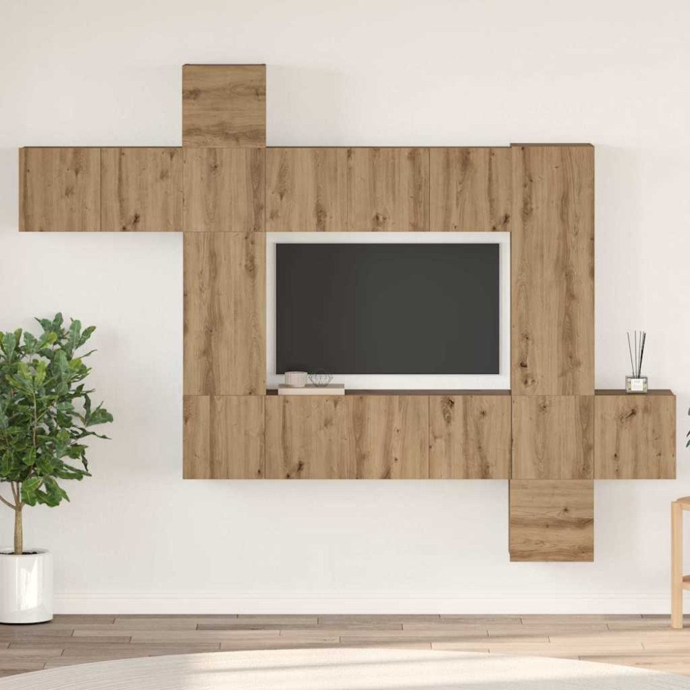 vidaXL TV-bänkset 10 pcs artisan ek 30.5 x 30 x 90 cm Konstruerat trä