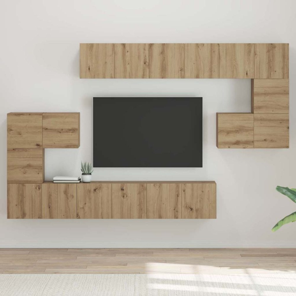 vidaXL TV-bänkset 10 pcs artisan ek 180 x 30 x 90.5 cm Konstruerat trä