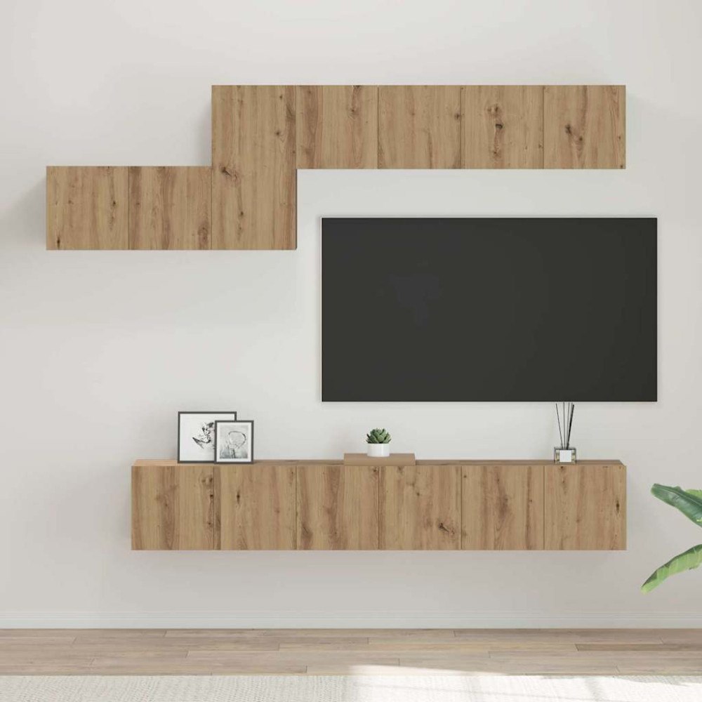 vidaXL TV-bänkset 7 pcs artisan ek 60 x 30 x 30 cm Konstruerat trä
