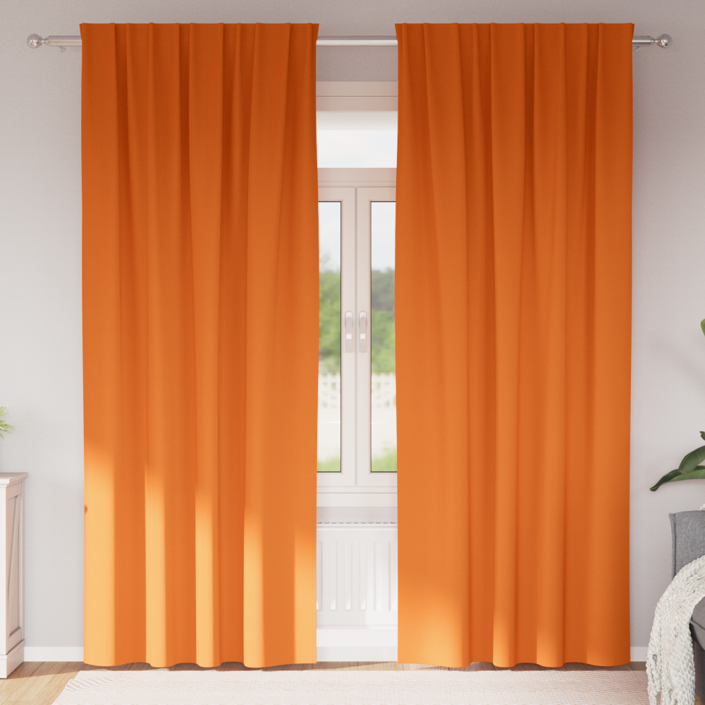 vidaXL Gardiner med gardiner 2 pcs Klart orange Polyester