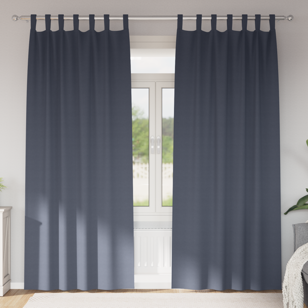 vidaXL Gardiner med gardiner 2 pcs Antracit Polyester