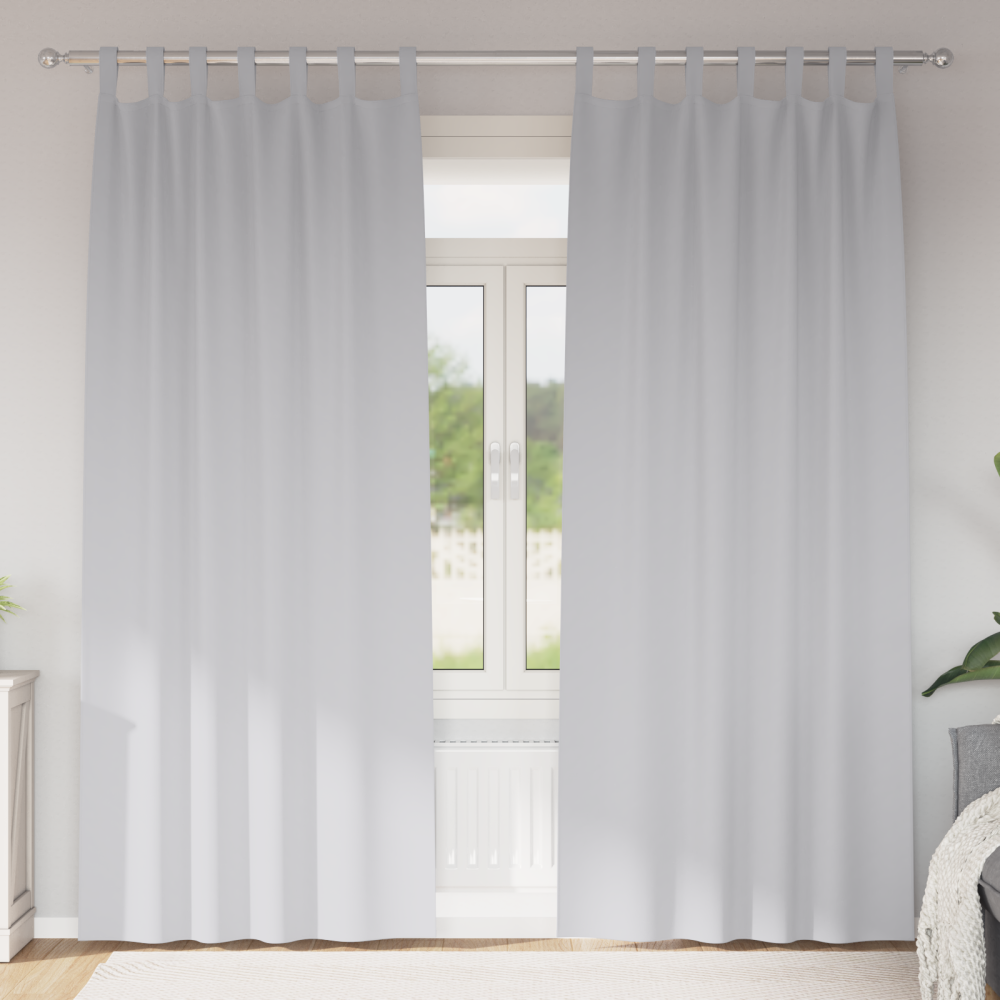 vidaXL Gardiner med gardiner 2 pcs Ljusgrå Polyester