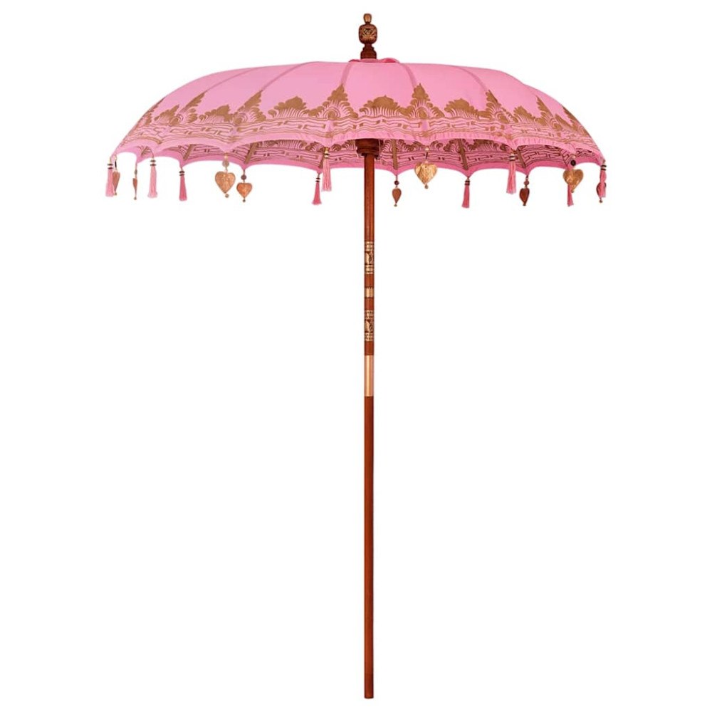 vidaXL Balinesisk Parasol Rosa (180-190) x 260 cm