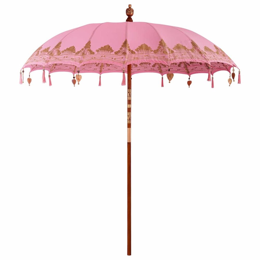 vidaXL Balinesisk Parasol Rosa (210-220) x 260 cm
