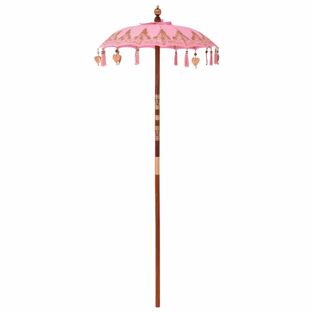 vidaXL Balinesisk Parasol Rosa (90-100) x 260 cm