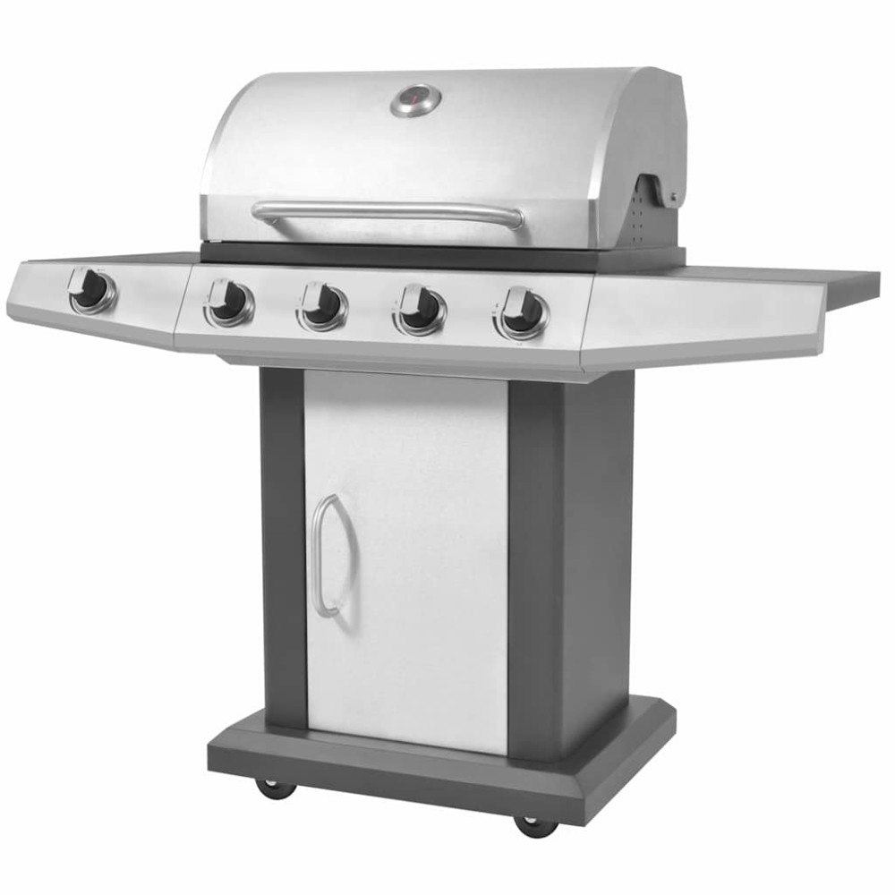 vidaXL Gasgrill Silver Rostfritt stål