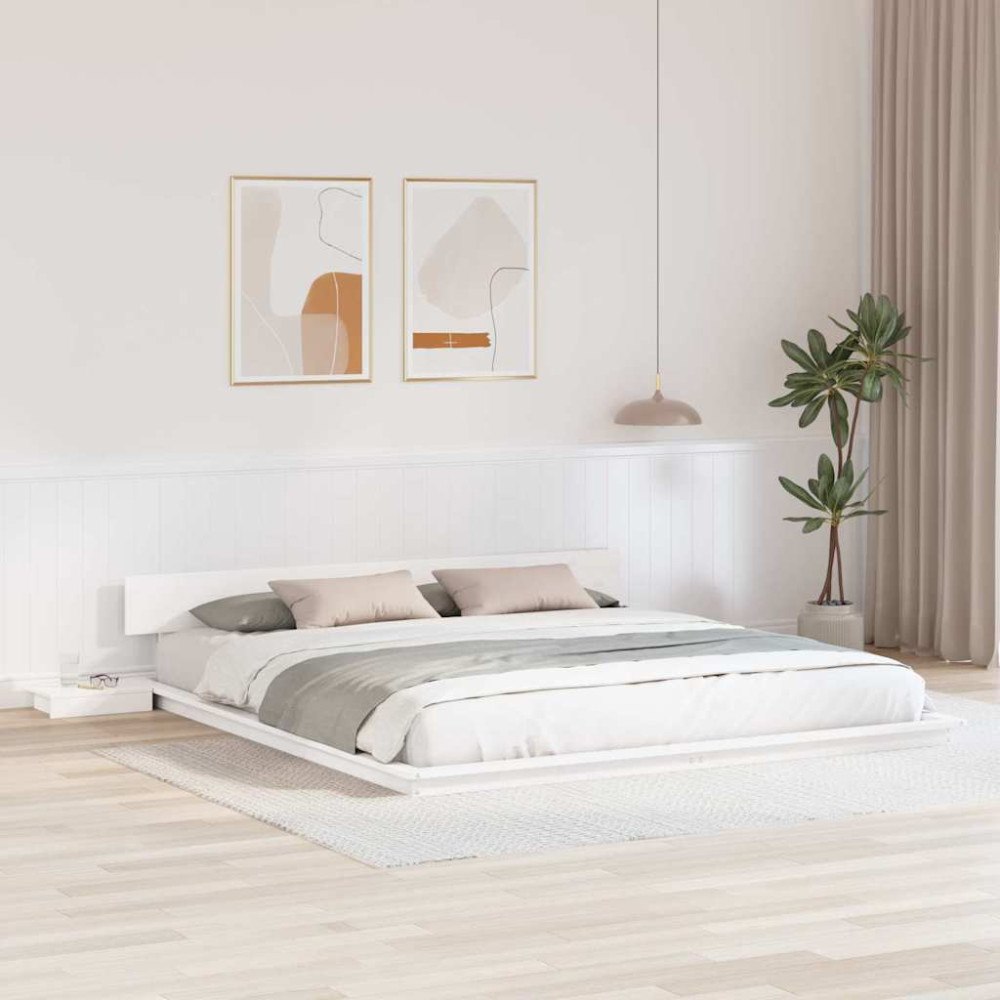 vidaXL Sängram Vit 180 x 200 cm trä