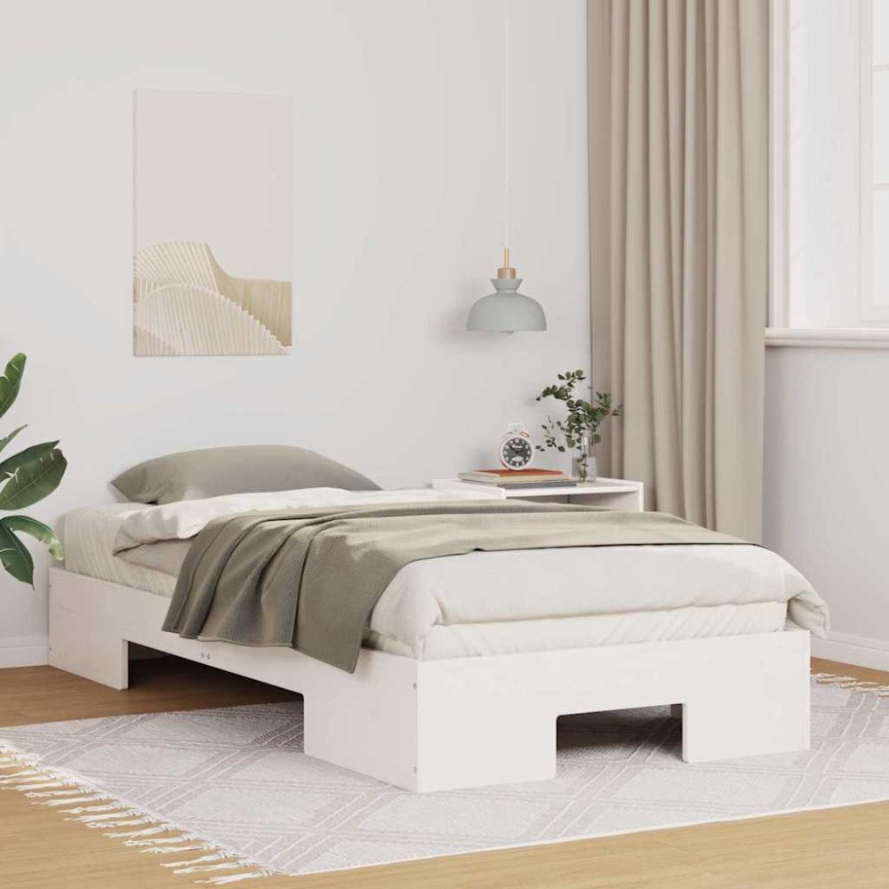 vidaXL Sängram Vit 100 x 200 cm