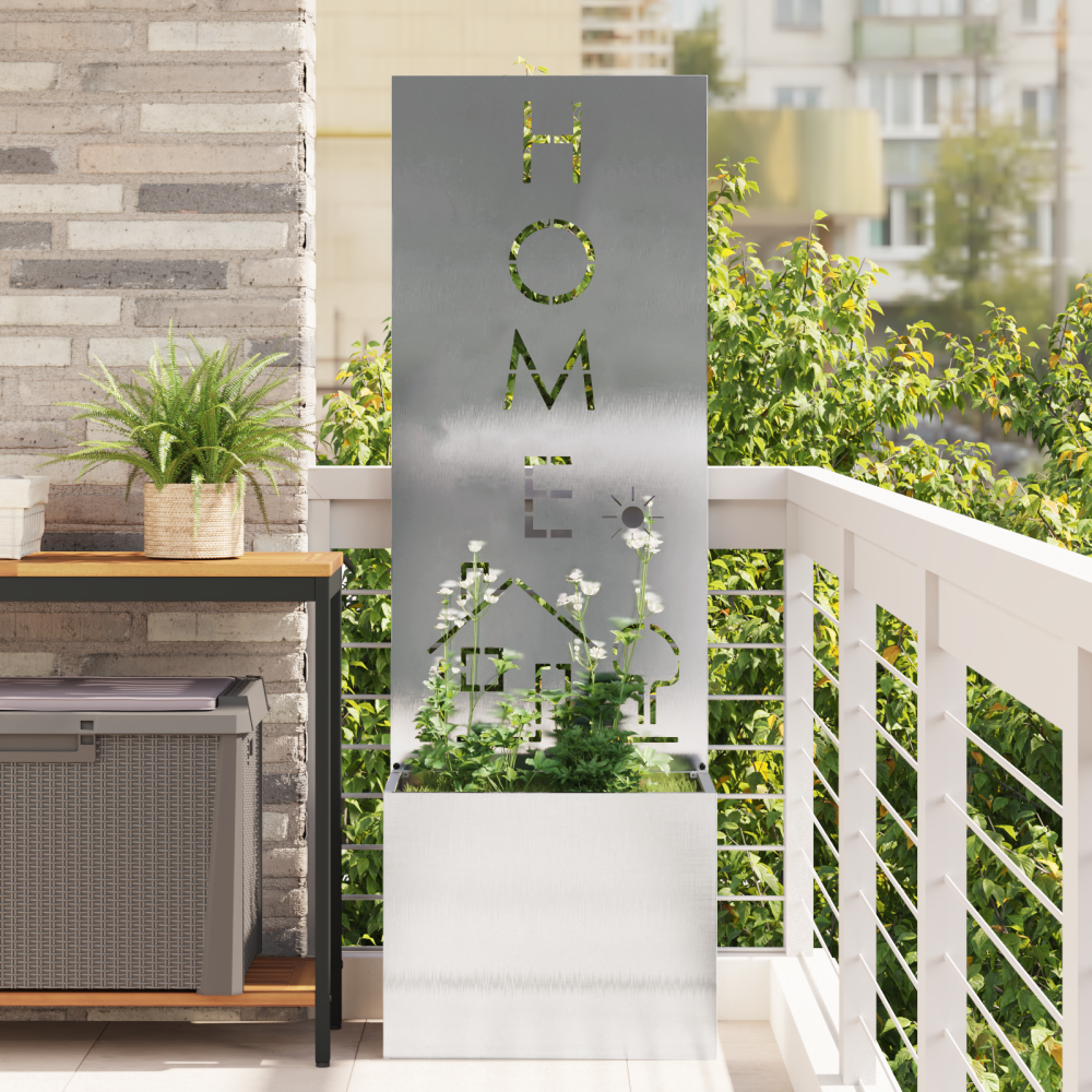 vidaXL Trädgårds integritetsskärm Silver 50 x 140 cm Rostfritt stål