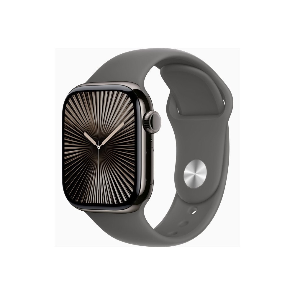 Apple Apple Watch Series 10 (GPS + Cellular) - naturlig titan - smart klocka med sportband - klippgrå - 64 GB