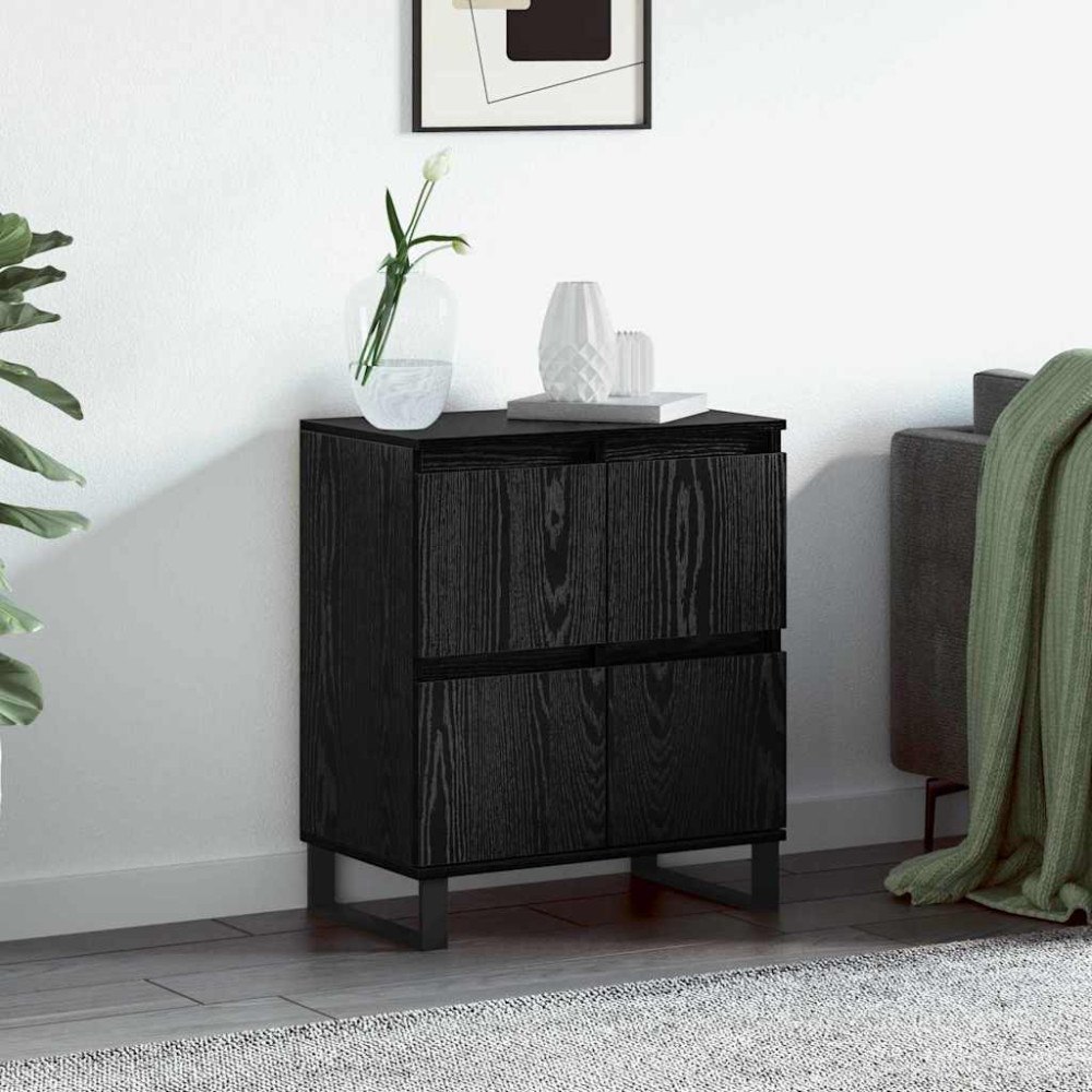 vidaXL Sideboard Svart 60 x 35 x 70 cm Konstruerat trä