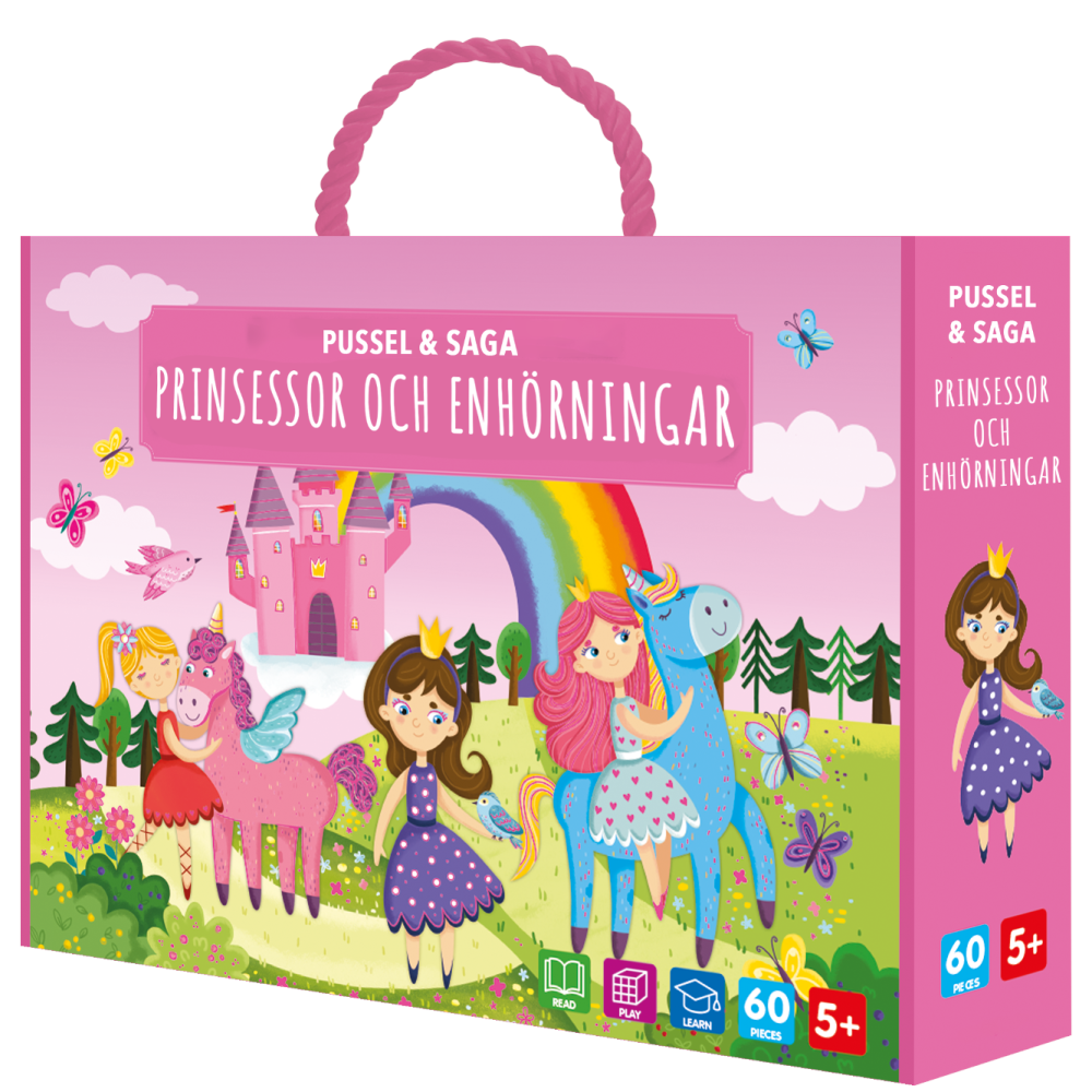 Tukan Förlag Pussel & saga. Prinsessor och enhörningar (häftad)