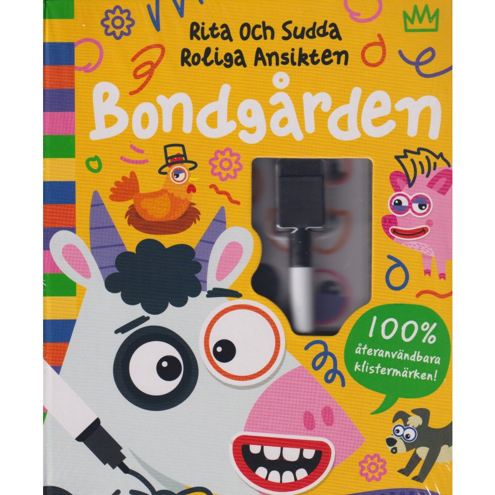 Barthelson Förlag Rita och sudda roliga ansikten. Bondgården (bok, spiral)
