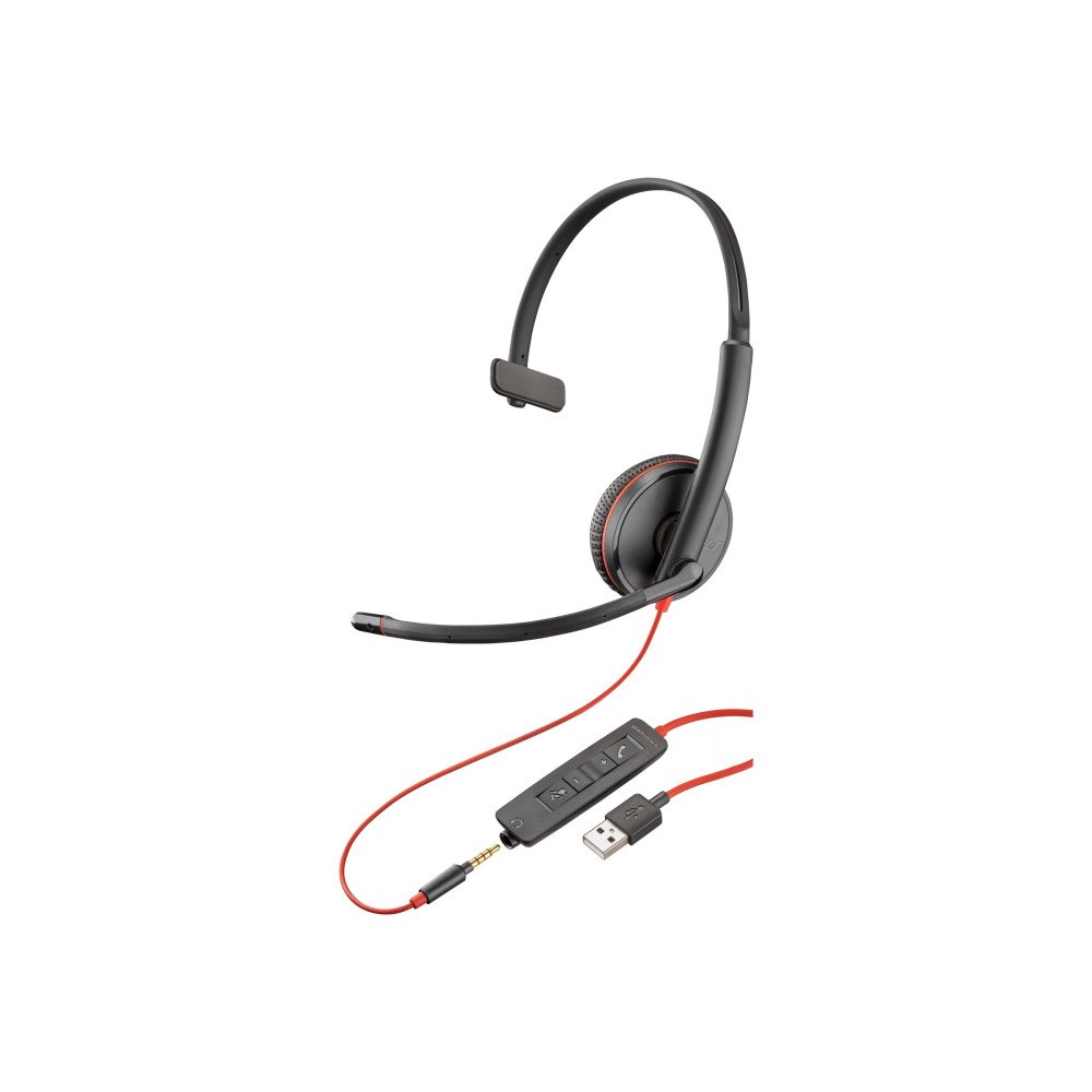 Hewlett-Packard Poly Blackwire 3215 - headset - USB-A, 3,5 mm kontakt