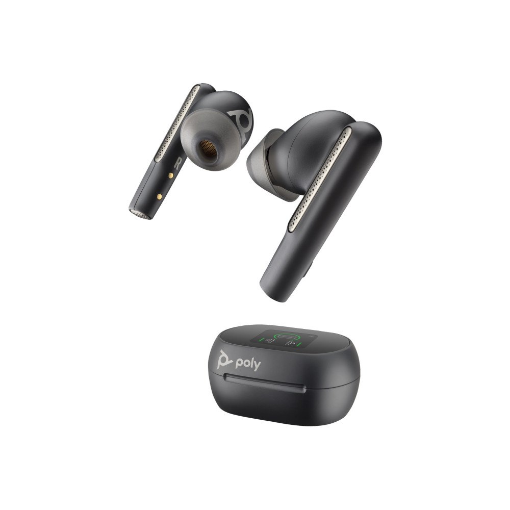 Hewlett-Packard Poly Voyager Free 60+ - True wireless-hörlurar med mikrofon - USB-A via Bluetooth-adapter, 3,5 mm kontakt