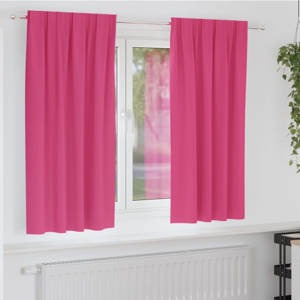 vidaXL Gardiner med gardiner 2 pcs Ljusrosa Polyester