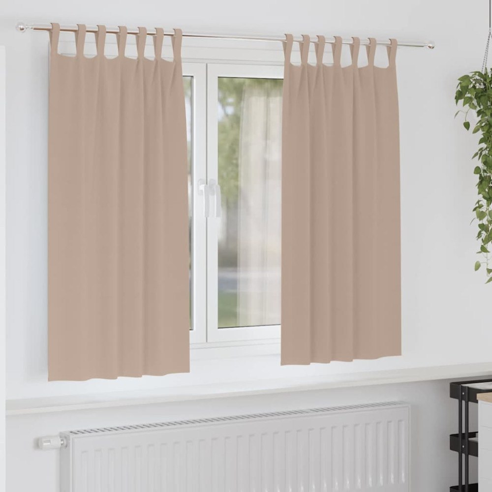 vidaXL Gardiner med gardiner 2 pcs Taupe Polyester