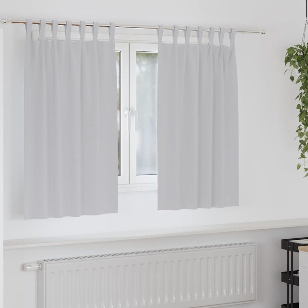 vidaXL Gardiner med gardiner 2 pcs Ljusgrå Polyester