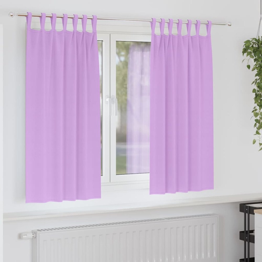 vidaXL Gardiner med gardiner 2 pcs Lila Polyester