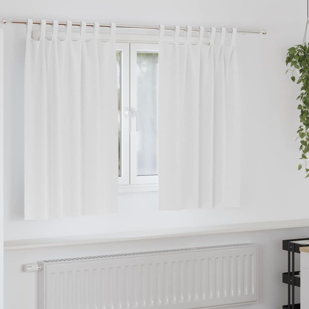 vidaXL Gardiner med gardiner 2 pcs Ren vit Polyester
