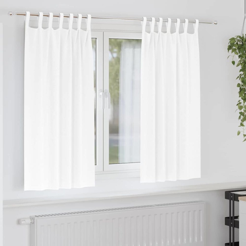 vidaXL Gardiner med gardiner 2 pcs Ren vit Polyester